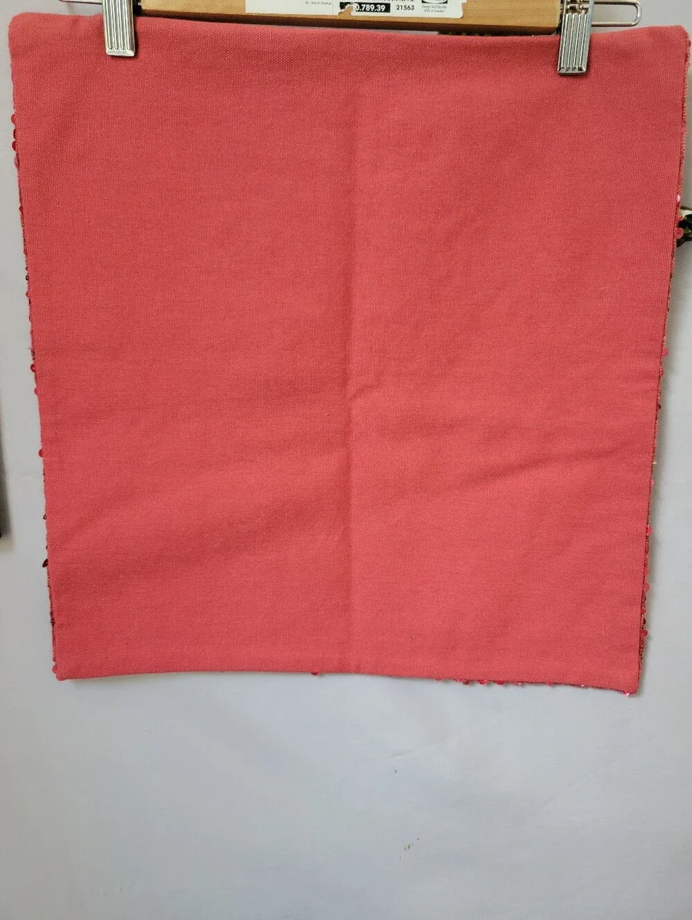 West Elm Silk Sequin Throw Pillow Cover Red 16 x 16